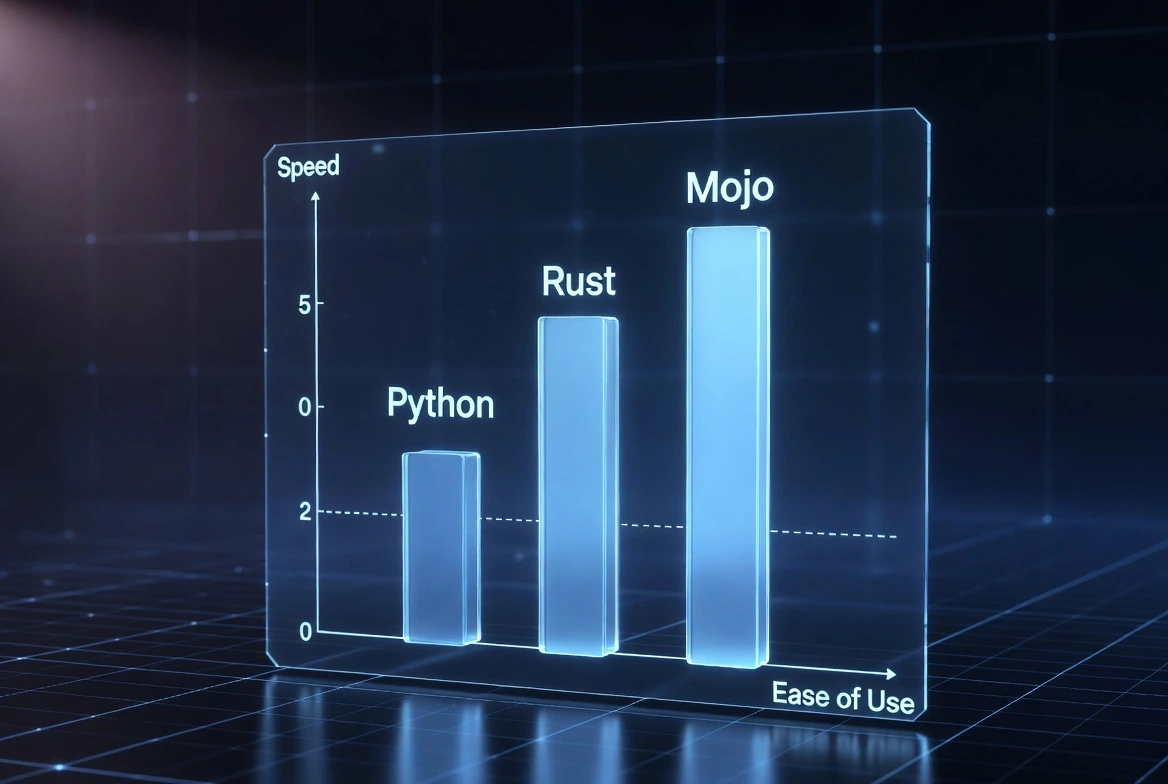 comparison between python rust mojo