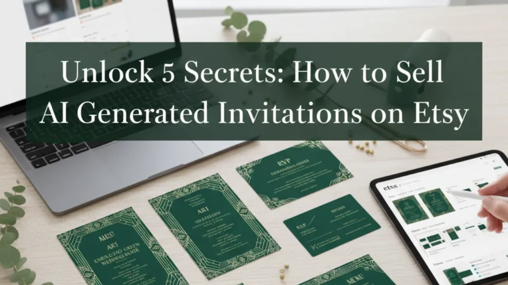 sell AI generated wedding invitations on Etsy