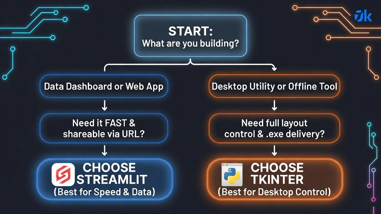 Decision Flowchart Streamlit vs Tkinter