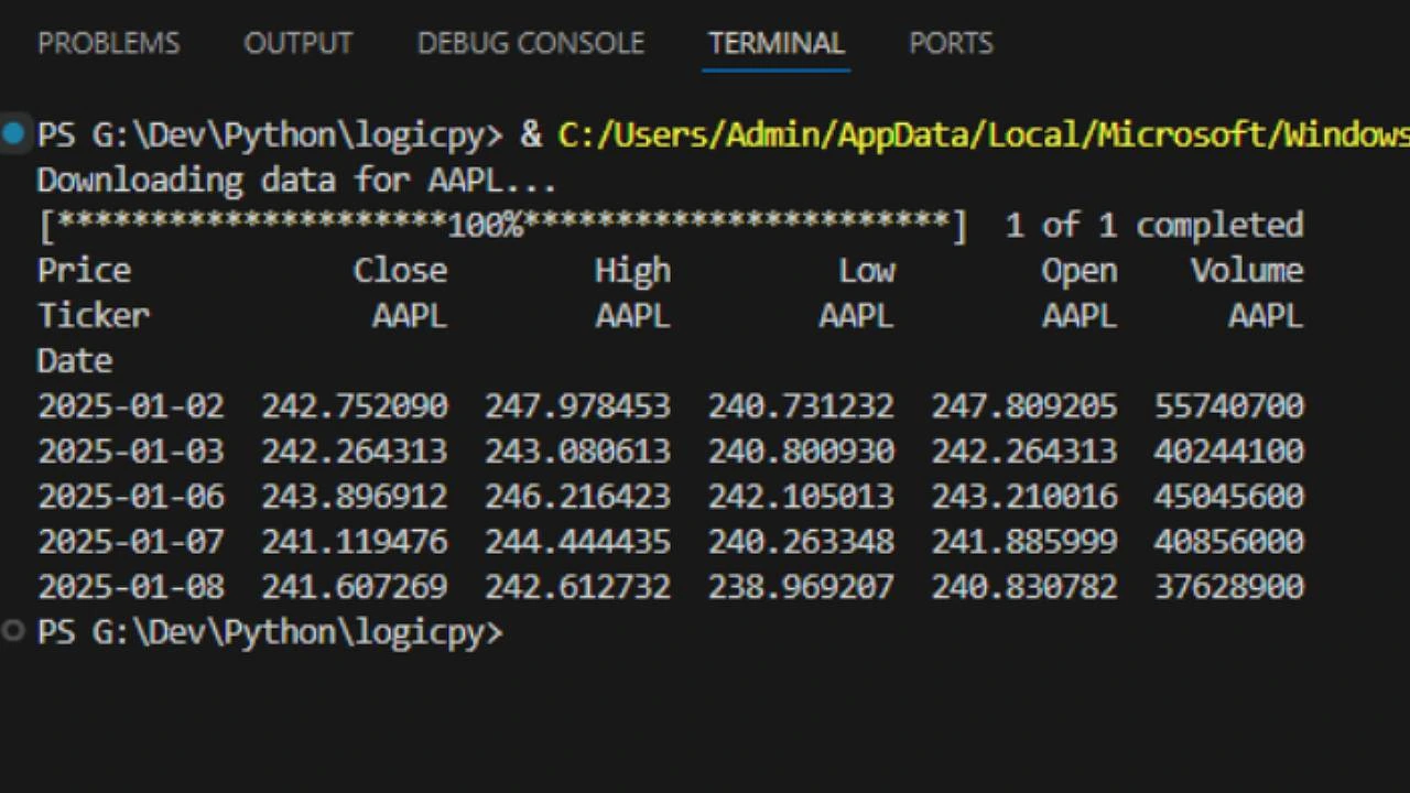 grab the live price of Apple (AAPL) using python