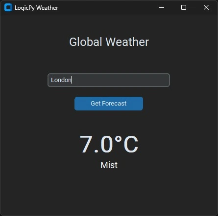 logicpy-python-weather-app-running