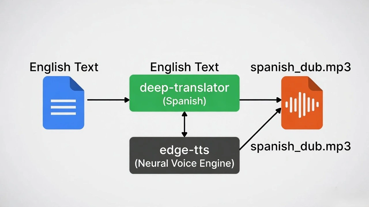 Diagram Build an Automated Audio Translator & Dubbing Script in Python