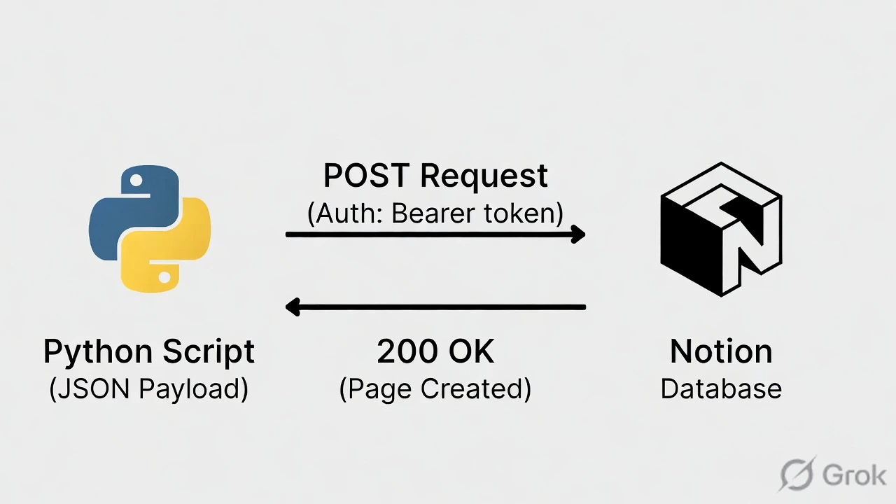 Diagram Connect Python to the Notion API